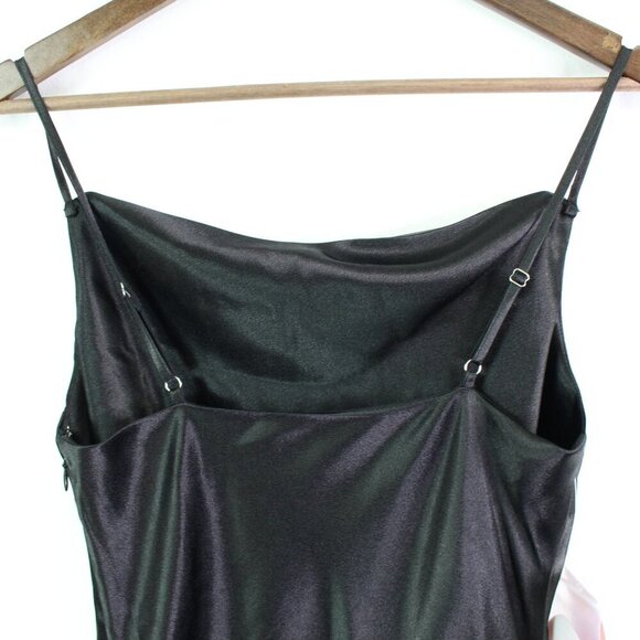Birdy Grey Lisa Shiny Satin Midi Slip Dress Black Size‎ S - Picture 7 of 9
